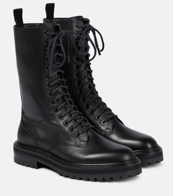 Cora leather combat boots