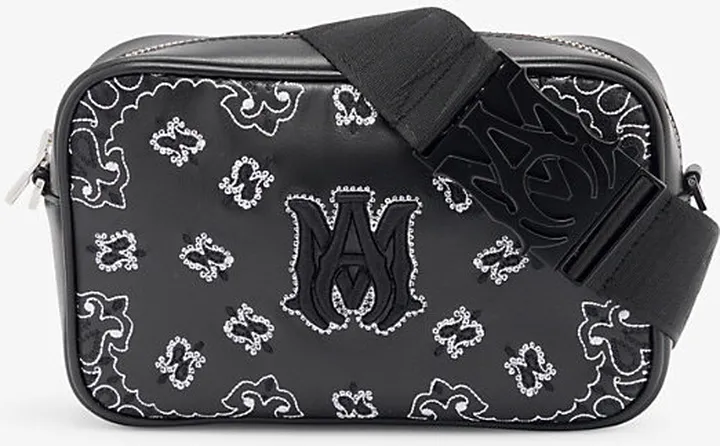Black Black Bandana-print Leather Cross-body bag
