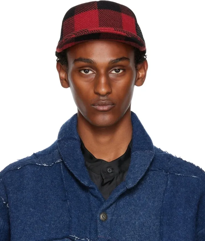 Greg Lauren Red & Black Buffalo Cap