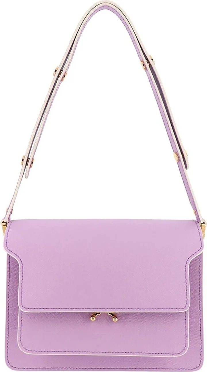 Lilac Trunk Medium Bag In Shiny Leather