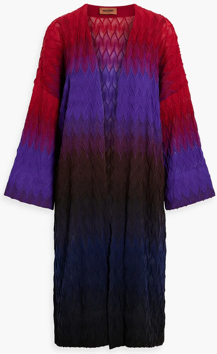 Dégradé crochet-knit wool cardigan