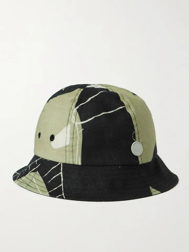 Logo-Appliquéd Printed Cotton Bucket Hat