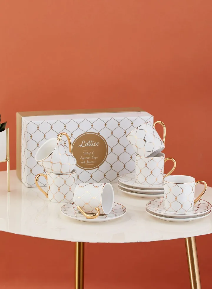 6 Pack Espresso Cup With Saucer