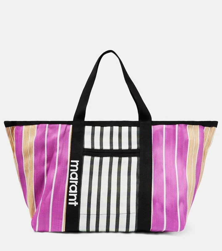 Warden striped canvas tote bag
