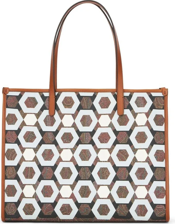 Geometric Paisley-Print Tote Bag