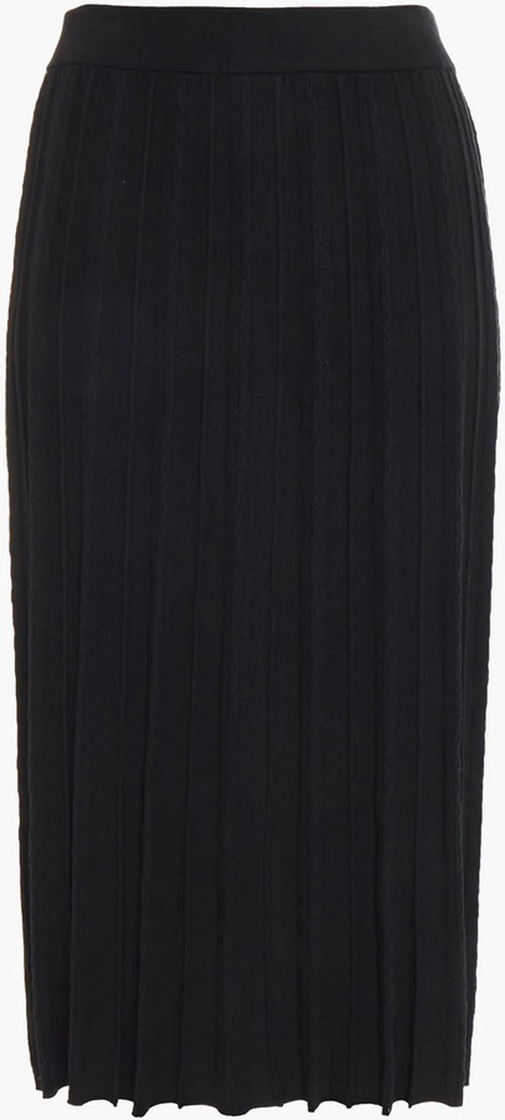 Pleated knitted midi skirt