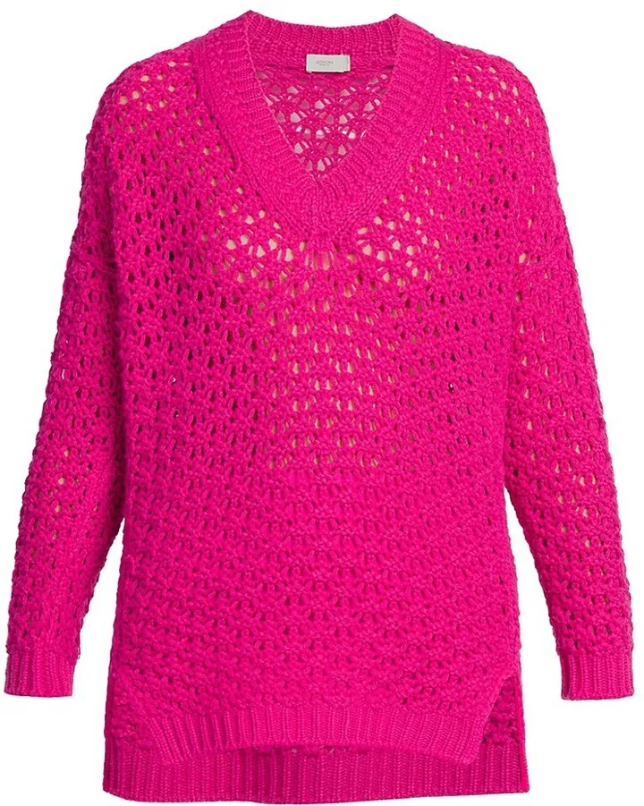 Crocheted V-Neck Sweater