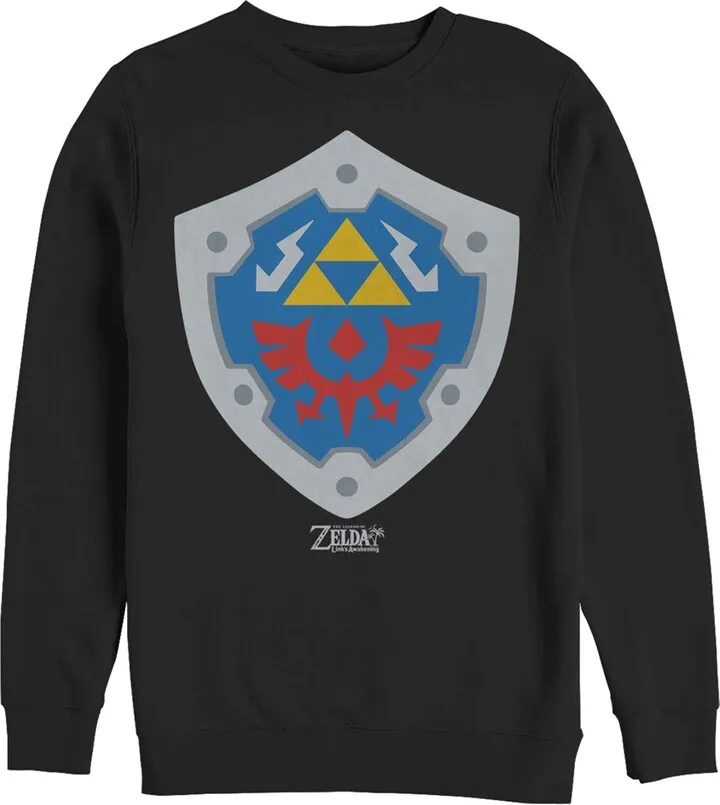 Men's Nintendo Legend of Zelda Link's Awakening Hylian Shield Sweatshirt - Black - Large