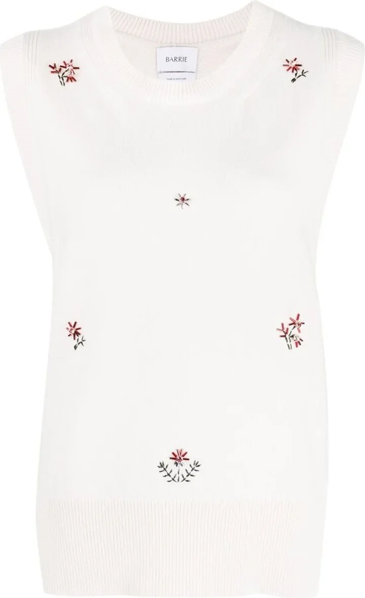 Floral Embroidered Cashmere Top