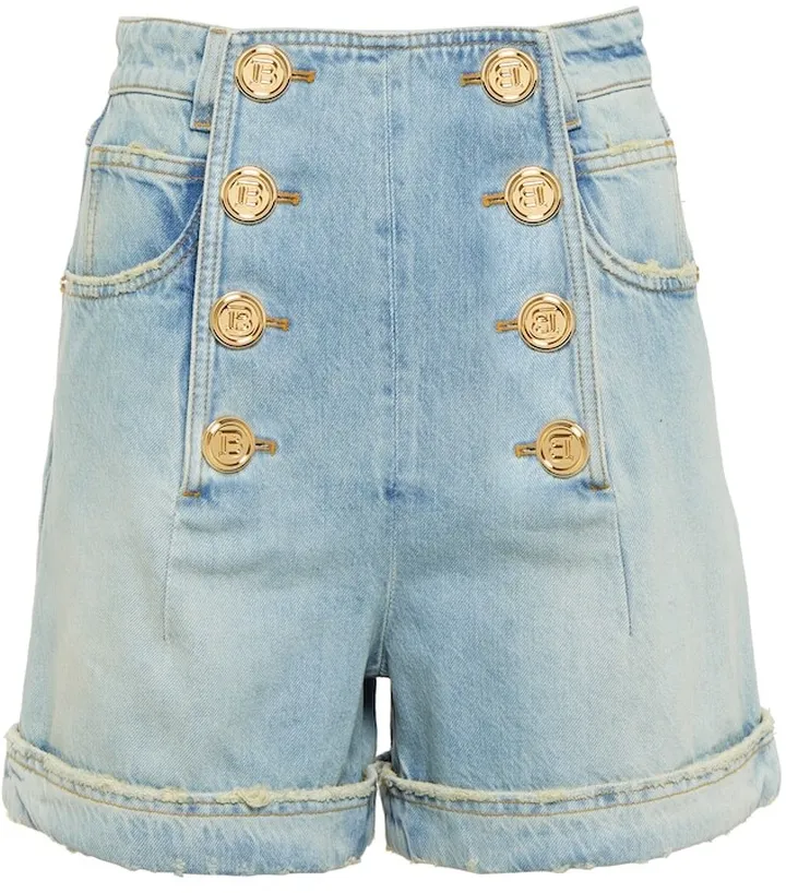 High-rise denim shorts