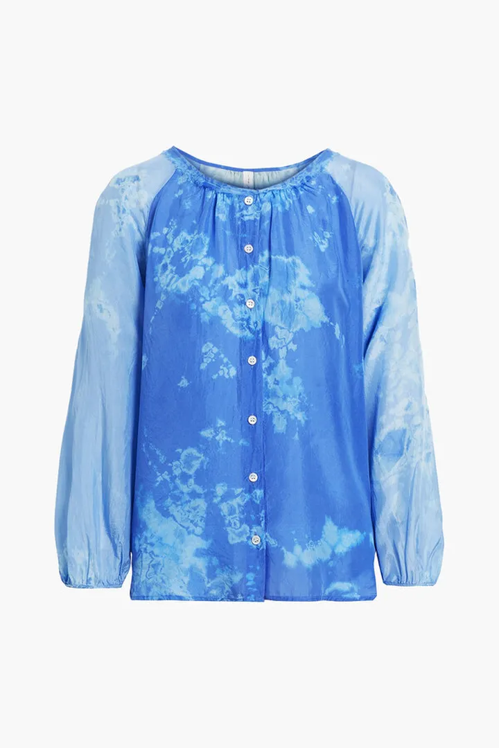 Tie-dyed silk blouse