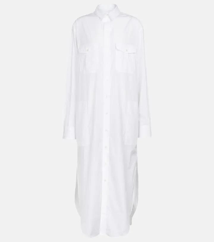 Cotton poplin shirt dress