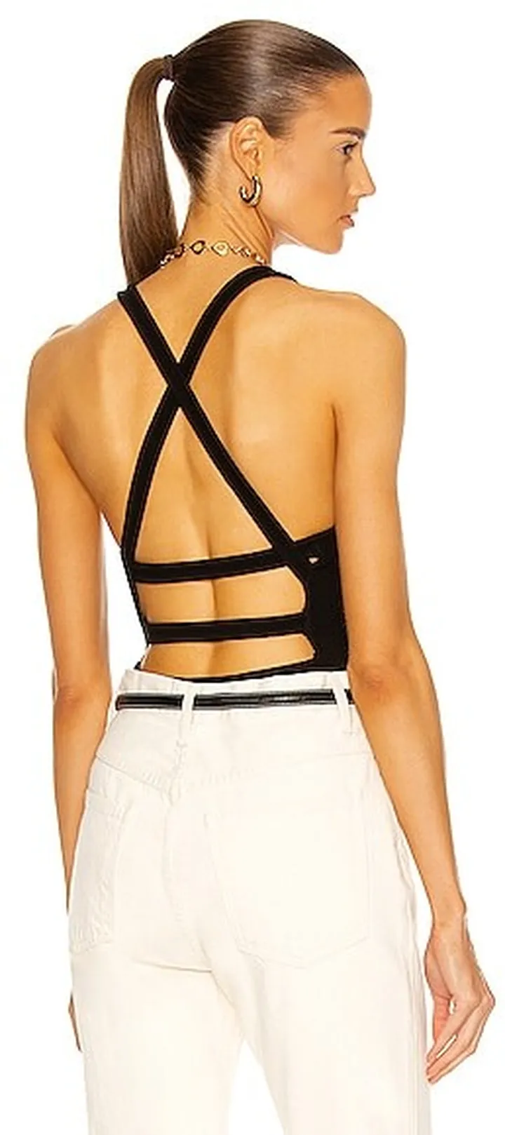AGOLDE Nova Banded Back Bodysuit in Black