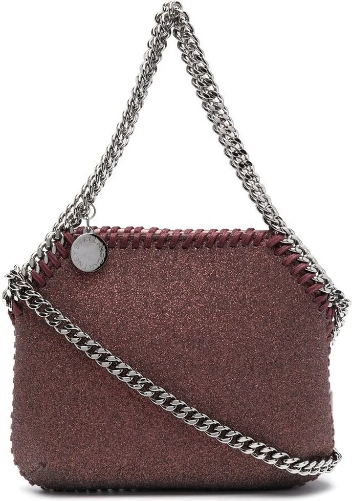 Falabella glitter-detailed mini tote bag