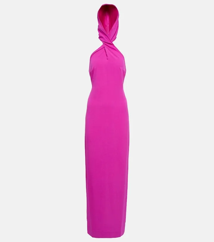 Diablo halterneck crepe maxi dress