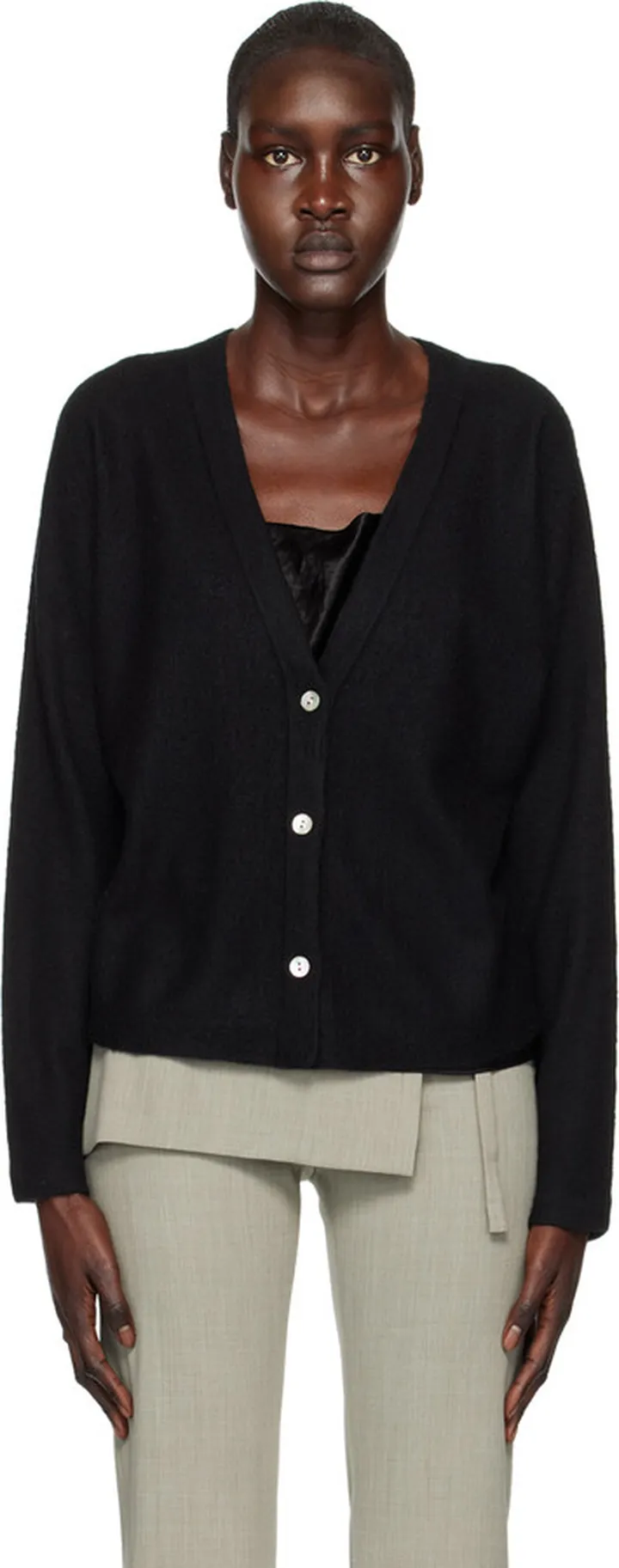 Vince Black Buttoned Cardigan