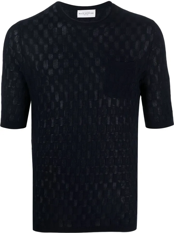 crochet-knit short-sleeved T-Shirt