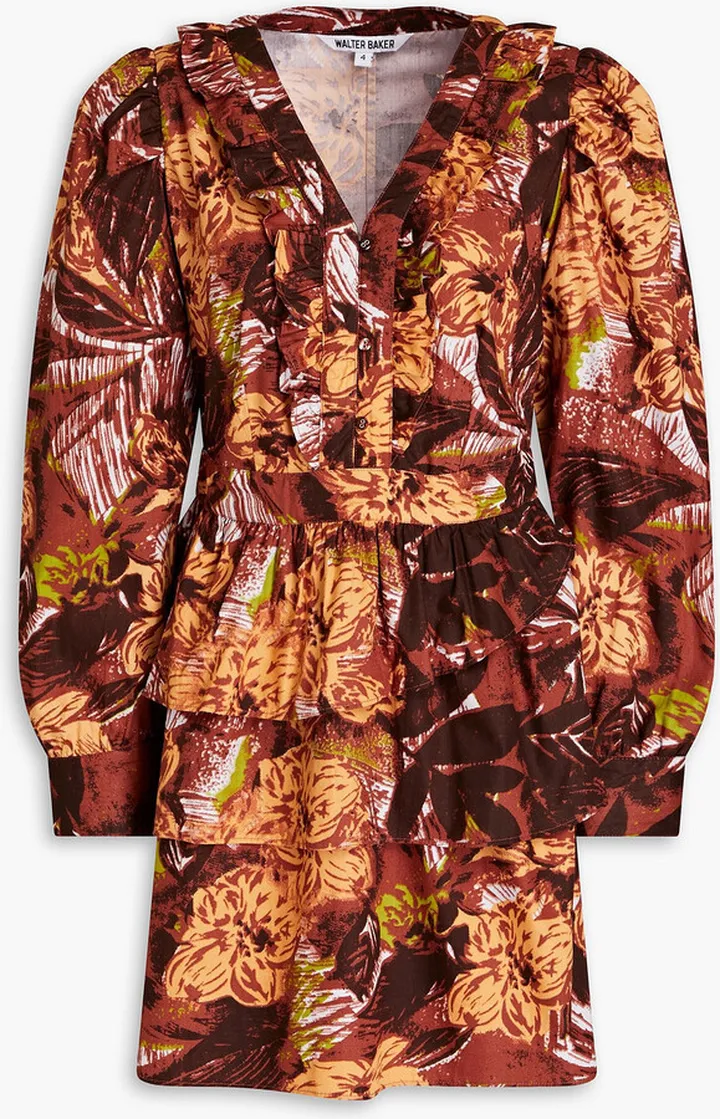 Josephina tiered printed cotton mini dress