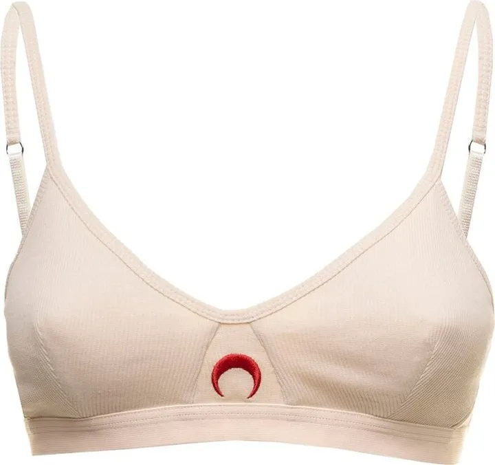 Marine Serre Logo-Embroidered V-Neck Bra