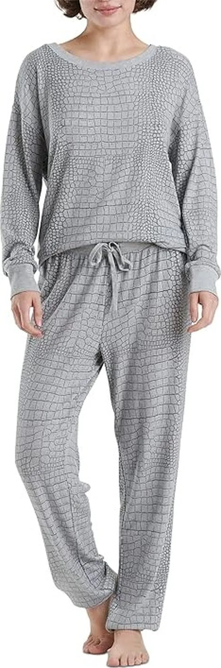 Splendid Westport Brushed Jersey Long Sleeve PJ Set (Grey Crocodile) Women's Pajama Sets