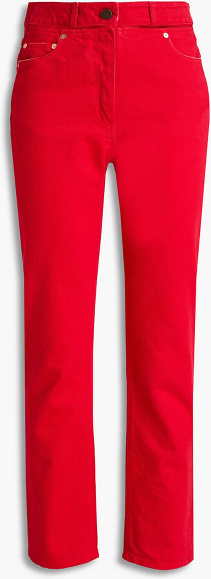 Cutout high-rise slim-leg jeans