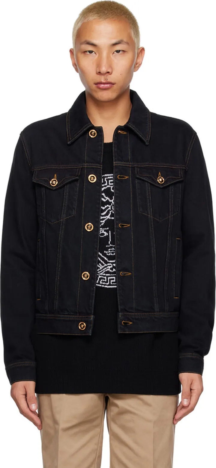 Versace Navy Medusa Denim Jacket