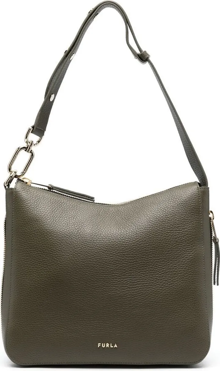 Logo-Plaque Leather Shoulder Bag