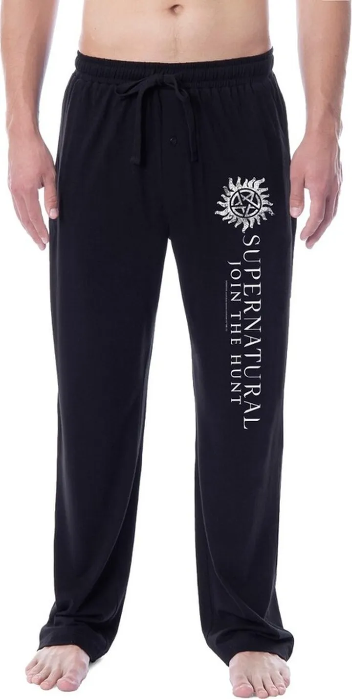 Supernatural Mens' Join The Hunt Anti-Possession Sleep Pajama Pants (XXX-Large) Black