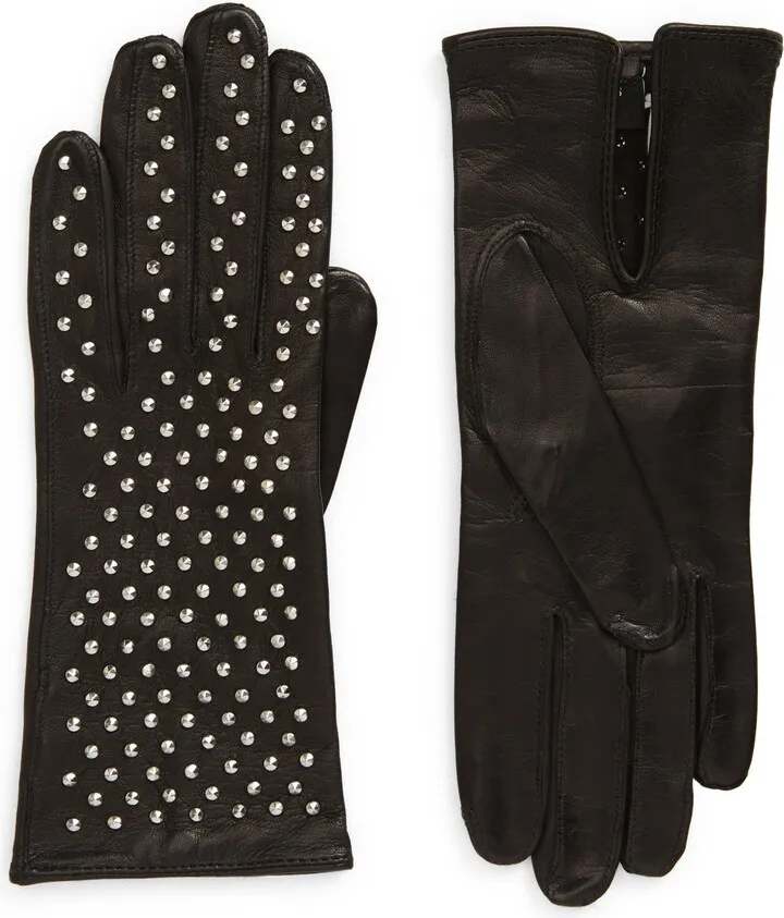 Kelly Studded Leather Gloves