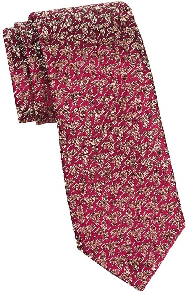 Geometric Fleur Woven Silk Tie