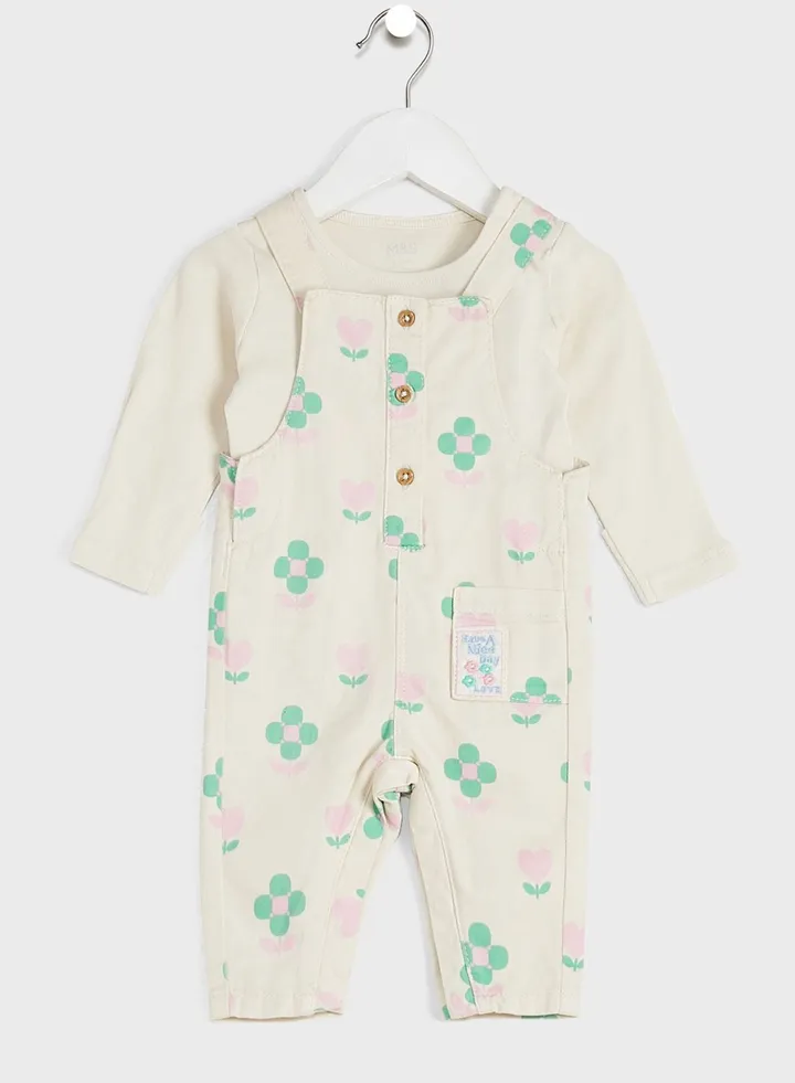 Kids 2 Piece Floral Romper