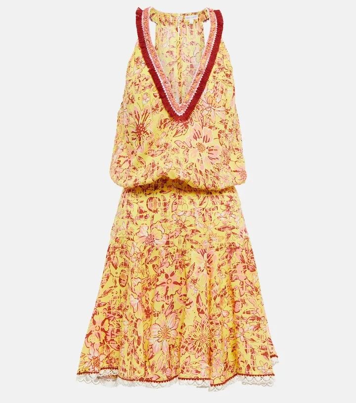 Agathe floral halterneck minidress