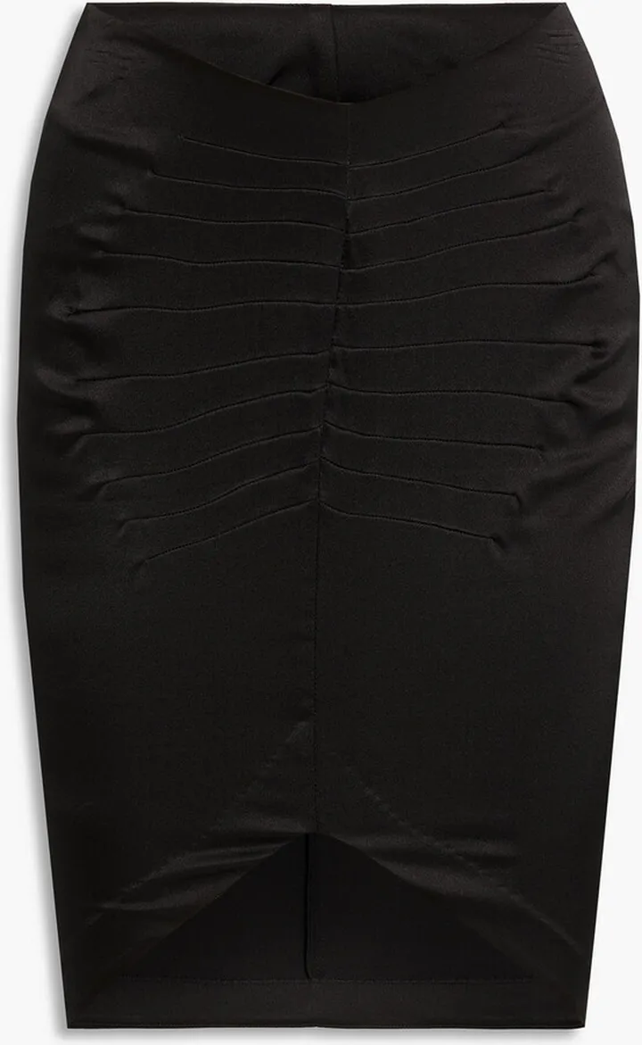 Caye asymmetric silk-blend mini skirt