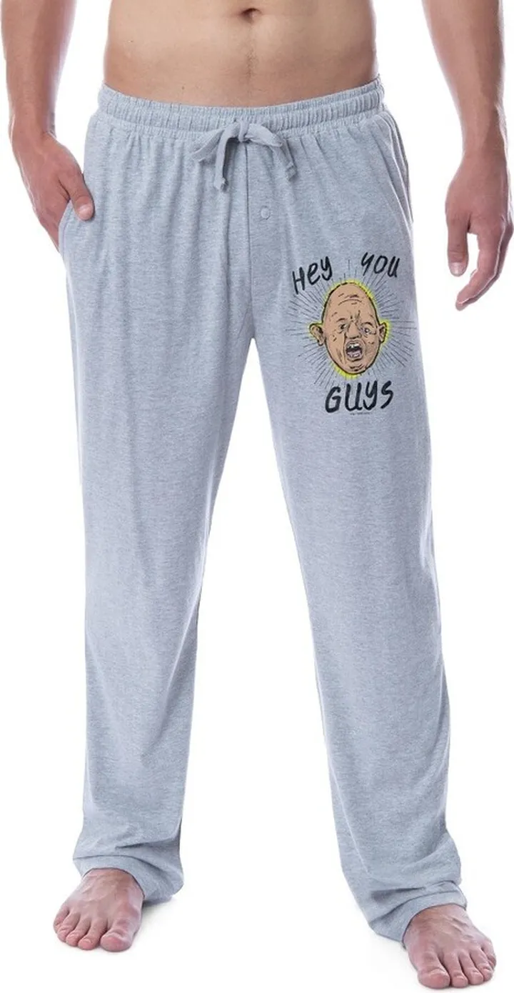 The Goonies Mens' Movie Film Sloth Hey You Guys Sleep Pajama Pants (X-Large) Grey