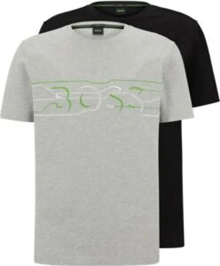 Two-pack of stretch-cotton T-shirts with dynamic logos