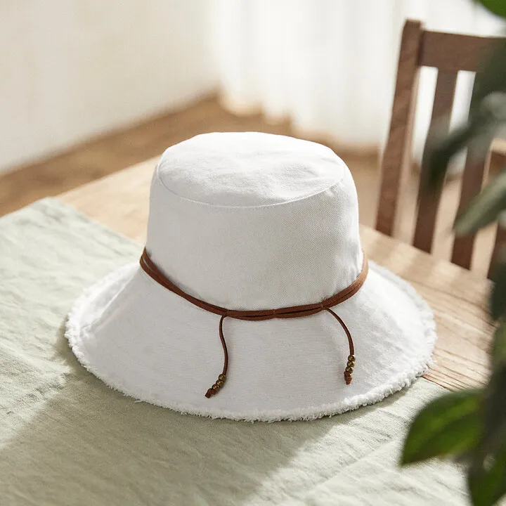 Fringed Cotton Bucket Hat