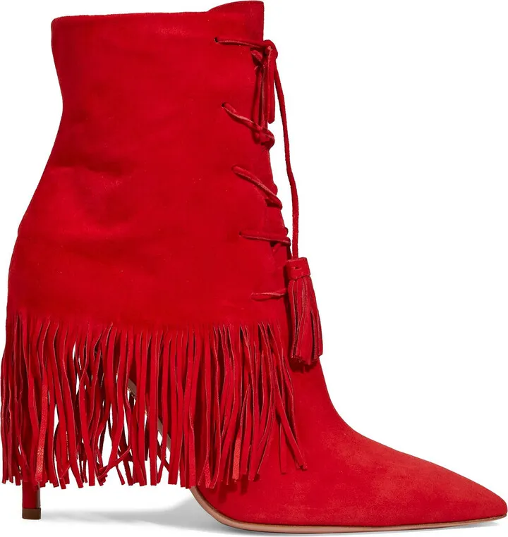 Mustang 105 fringed suede ankle boots