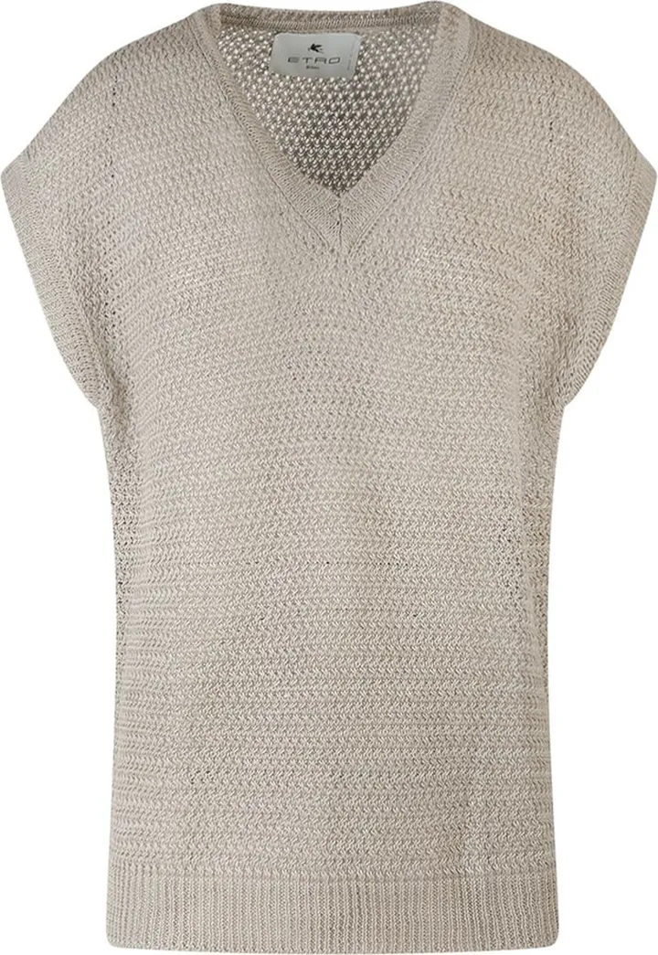 Tricot linen vest
