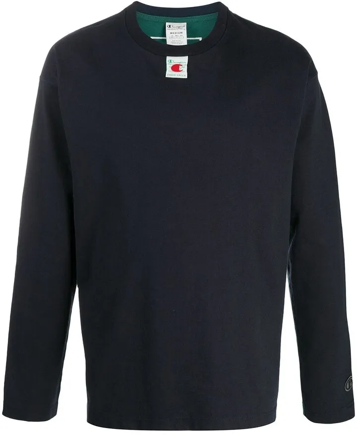 two-tone long-sleeved T-shirt