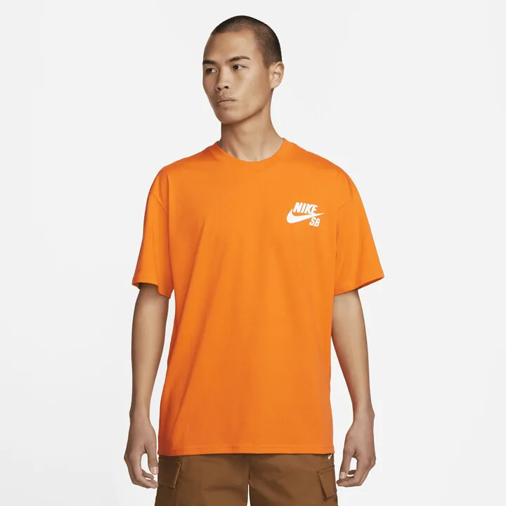 Men's Nike SB Logo Skate T-Shirt in Orange