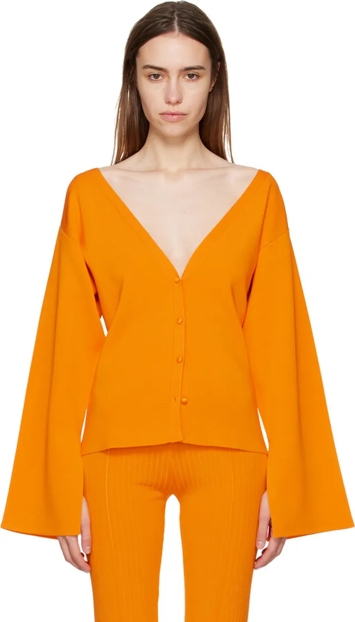 Nanushka Orange Mari Cardigan