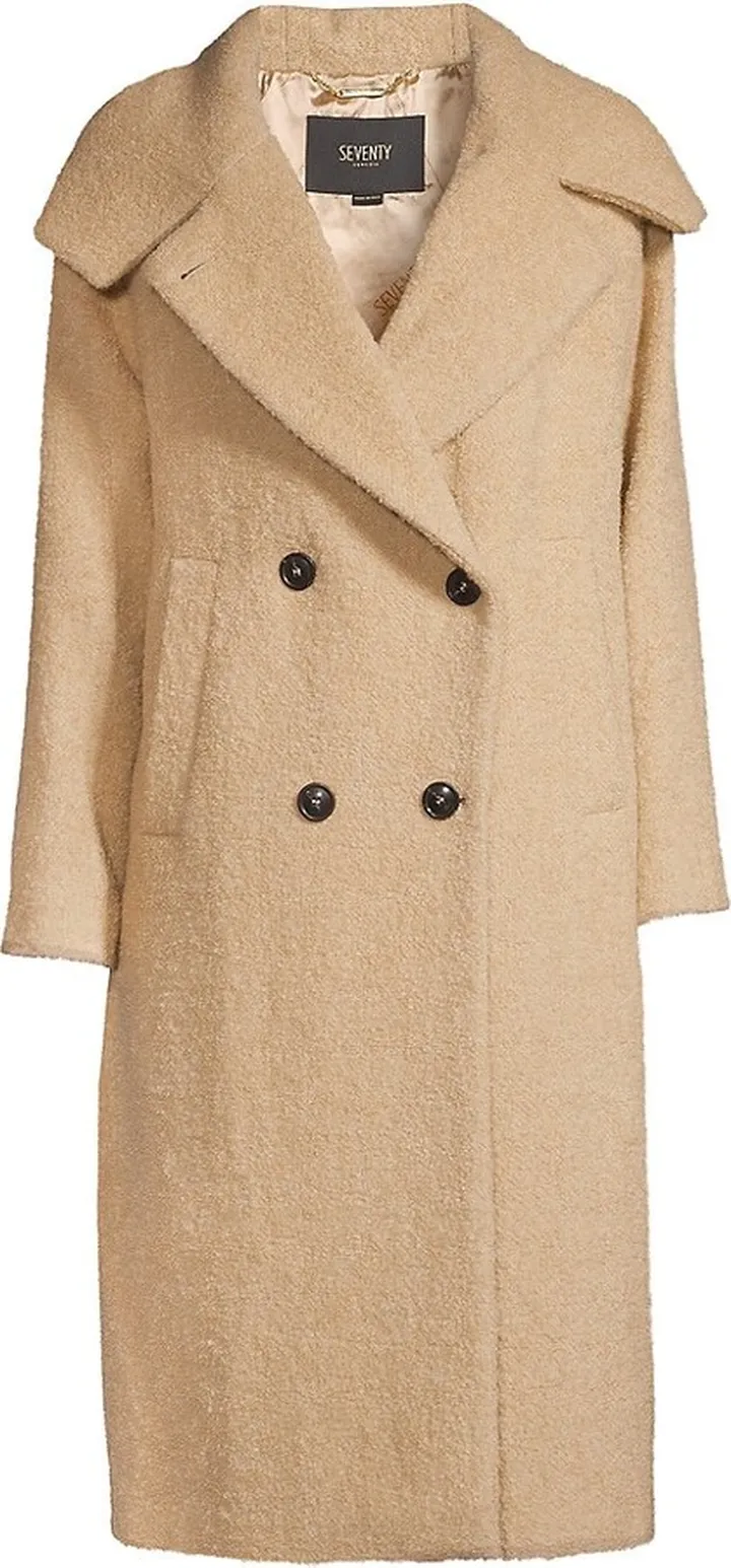 Wool-Blend Double-Breasted Coat
