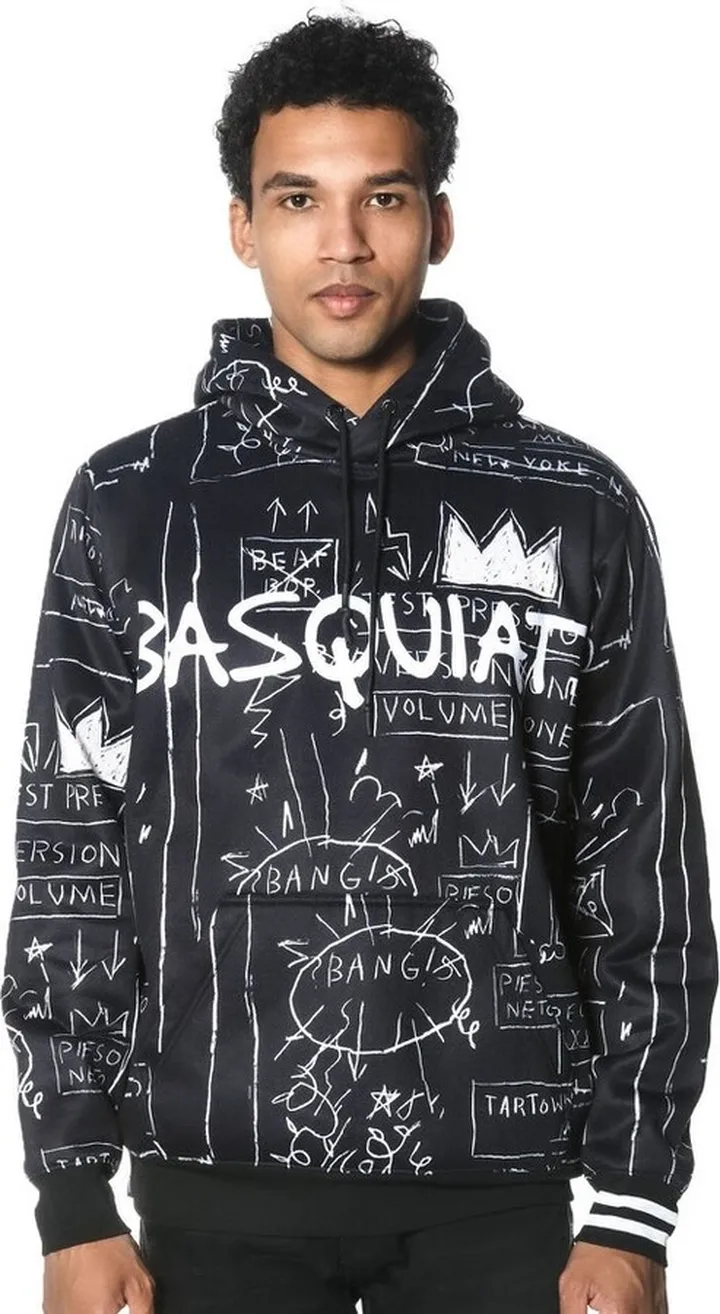 Members Only Men's Basquiat X Members Only Hoodie Jacket - Black-BLACK-Medium