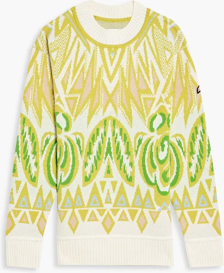 Jacquard-knit wool sweater