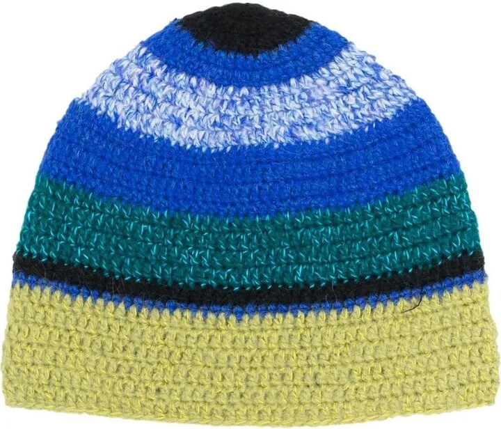 Stripe-Knit Beanie Hat