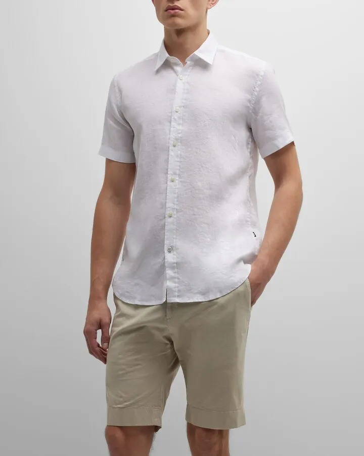 Men's Short-Sleeve Linen Sport Shirt