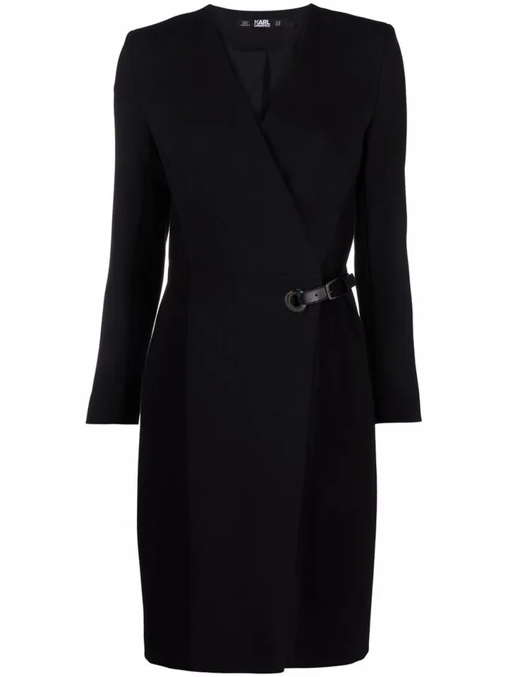 Tailored Wrap Midi Dress