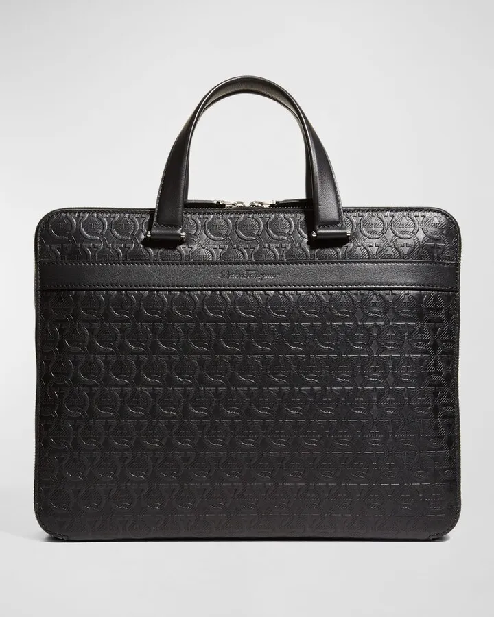Men's Leather Gancini Business Briefcase
