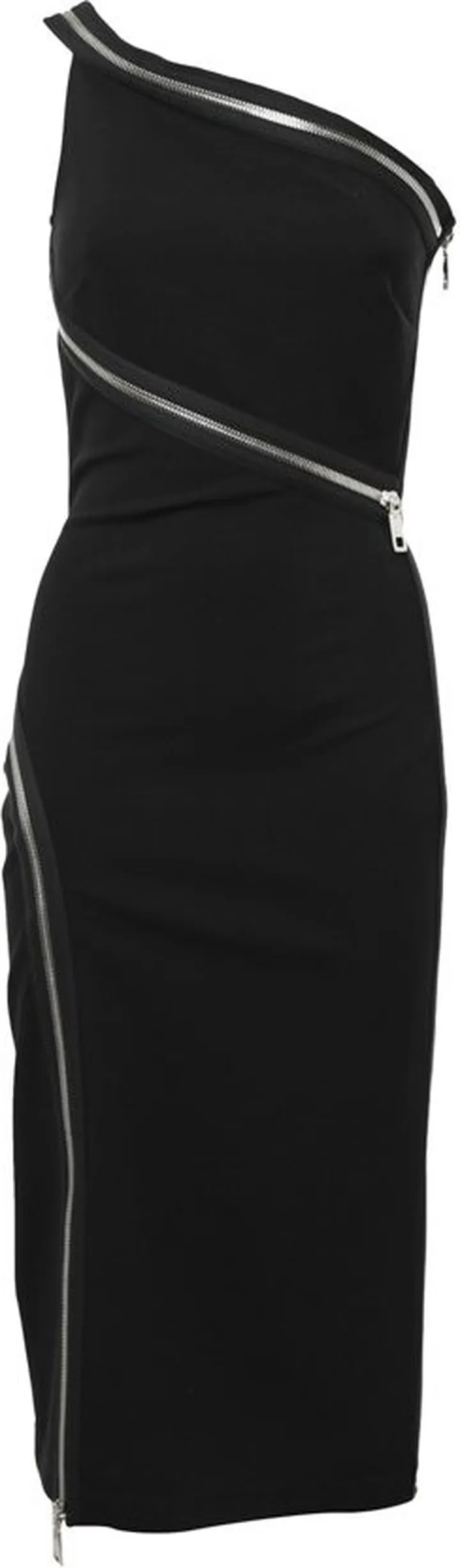 Dolce & Gabbana One-Shoulder Asymmetric Zip-Detailed Midi Dress