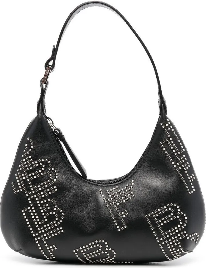 Stud-Embellished Leather Tote Bag